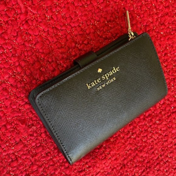 Kate Spade Staci Medium Compact Bifold Wallet Black